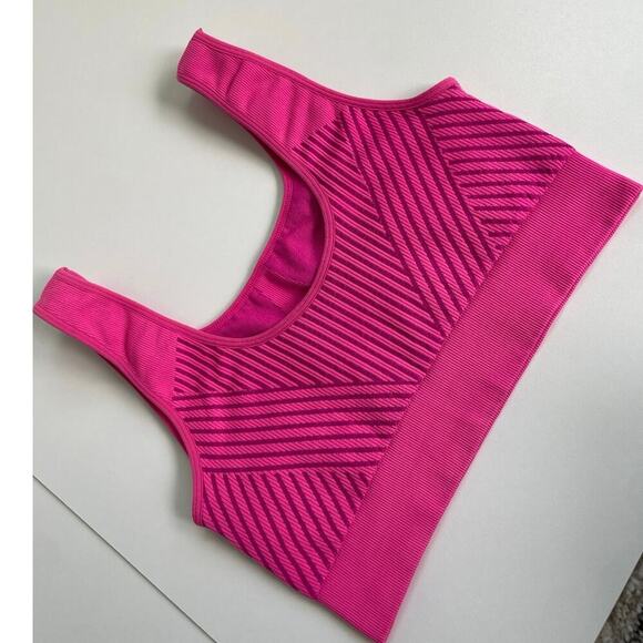 FABLETICS SPORT BRA SEAMLESS HOT PINK REVERSIBLE SZ S GYM PILATES ATHLEISURE - Picture 16 of 16